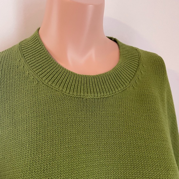 24”PTP cotton mix short sleeve sweater crew Banana Republic green - Picture 5 of 9